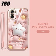 YBD 3D Visual Effects Phone Case for Xiaomi POCO F3 POCO F2 Pro Lovely Animal Rabbit Tulip Pattern Luxury Silicone Material Send Lanyard