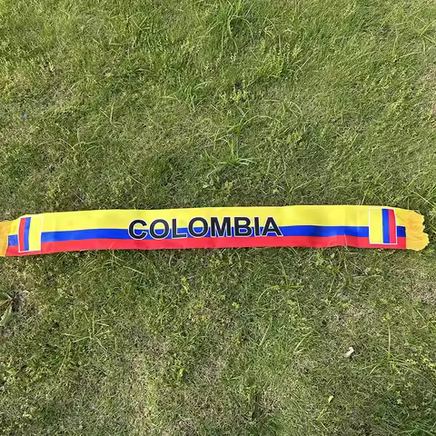 Colombia Scarf 14x135cm Double-sided Printed Colombia Flag Satin Colombia Scarf Suitable for 2026 wo