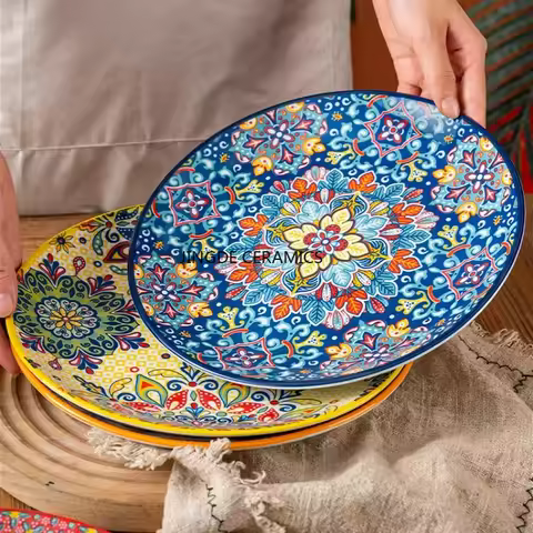 8/10 Inches Ceramic Dinner Plates Western Salad Plate Household Exquisite Fruit Dish Kitchen Accesso