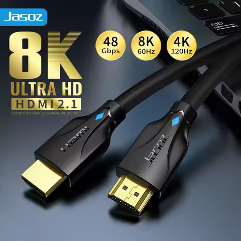 Jasoz HDMI-Compatible 2.1 Cable 8K@60Hz 4K@120Hz for Xiaomi Mi Box PS5 Dynamic HDR Dolby Vision eARC