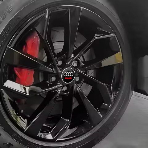 4Pcs Car Wheel Center Hub Caps Logo Sticker Cover Accessories For Audi Sline TT A2 A3 A4 A4L A5 Q1 Q