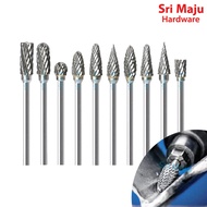 MAJU 3x6 (10's) Solid Carbide Burr Rotary File Set Drill Die Grinder Carving and Drilling Mata Ukir 