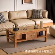 Tea Table Log Log Locker Solid Wood Living Room Dry Brew with Drawer Table Coffee Table Household Te