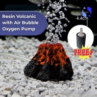 Aquarium Volcano Ornament Resin | Hiasan Gunung Berapi Akuarium & Pam Oksigen Bubble Batu Karang
