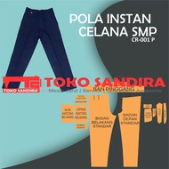 pola celana/pola instan celana smp/pola celana seragam pria/pola instan celana sekolah smp/pola inst