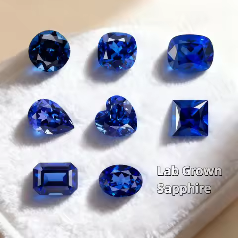 Lab Grown Sapphire Round/Oval/Pear/Heart/Princess/Elongate Cushion/Emerald/Cushion Shape AGL Certifi