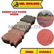 MR.BUILDER Desert Lily Paver 60MM Black Grey Red Pavement Interlocking Bricks Batu Lantai Tapak Gaja