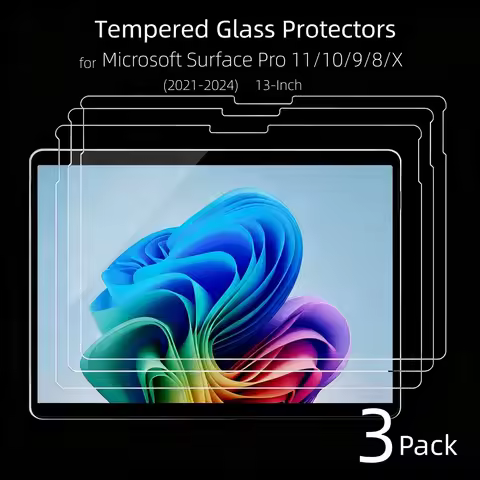 3 Pack Glass Films for Surface Pro11 Pro10 Pro9 Tempered Glass Protector 13-inch 9H Anti Scratches f
