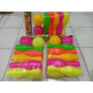LARGE SIZE CHILDREN'S TOYS COLORFUL BOWLING BALL SET / BOWLING PIN TOY / BOWLING POUCH SET