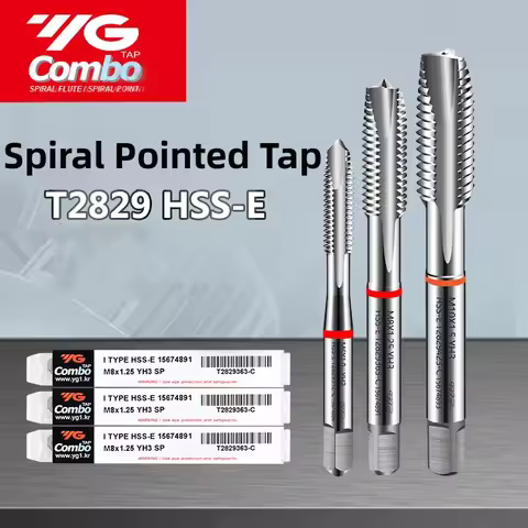 YG HSSE Metric Spiral Pointed Tap T2829 M2M2.5M3M4M5M6M8M10M12M14M16 X0.4 X0.45 X0.5 X0.8 X1.25 X1.7