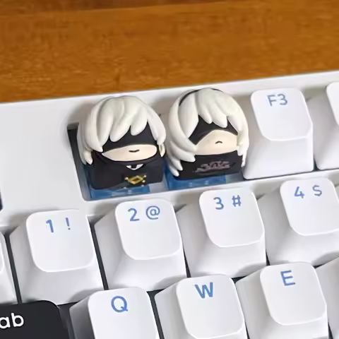 Nier: Automata 2B 9S Anime Keycaps Hand-Made Resin Cute Keycap Mechanical Keyboard Keycaps Customize