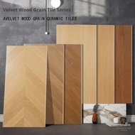 Velvet floor tiles 600x1200 retro log style straight grain herringbone all-ceramic non-slip wood gra