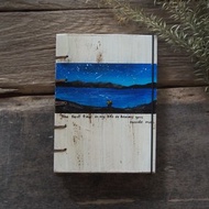 Wooden vintage notebook Acrylic paint . Notebook Handmade Diary 筆記本 journal