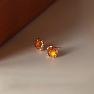 Time Fragments Amber Earrings Female Niche Temperament Earrings Trendy