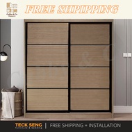 【SG Seller】8 Feet Wardrobe Anti-Jump 2 Sliding Doors / Spacious