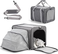 Pet Carrier for Cats, Dogs and Small Animals, Foldable Transport Bag with 3 Expandable Sides, Remova