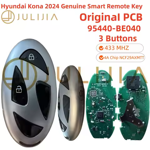 For Hyundai Kona ID 4A Chip 2024 Genuine PCB Smart Remote Key 433MHz After market key shell 3 Button