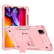 Heavy Duty Shockproof Case For iPad Pro 11 12.9 M2 2022 Kids Cover iPad 11 Pro 12 9 2018 2020 2021 Kickstand Pencil Holder Funda