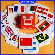 CHE National Flag FlashCards Baby Country Cognitive Card English Games Kids Educational Toys for Chi
