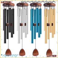 LETTER Metal Tubes Windchime, 6 Rods Zen Atmosphere Aluminum Wind Chimes,  Pendant Large Aluminum Wi