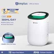 Simplus Dehumidifier | 380ml/Day | 600ml Tank | Auto-shutoff | <35 dB | Easy Operation | Energy-savi
