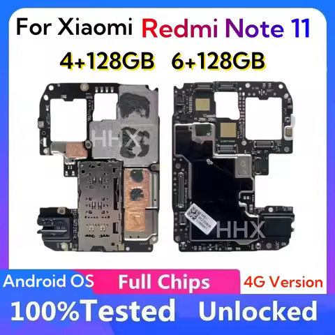 128GB Original Unlocked Motherboards For Redmi Note 11 4G Mainboard China Version Logic Board Fully 
