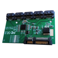 SATA Expansion Card 1 to 5 Port SATA3.0 Controller Card Motherboard SATA Port Multiplier Riser Card