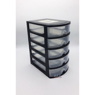 5 Drawer desktop organizer, clear drawers