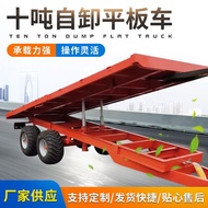 Get Gifts🎀Heavy Flat Trailer10T Self-Unloading Platform Trolley Cargo Pallet Truck Warehouse Logistics Transfer Flat Tra