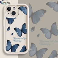 Pink Blue Butterfly Phone Case For OPPO A12 A12e A7 AX7 AX5S A5S AX5 A3S Find X6 Pro X7 Ultra Fashion Angel Eyes Soft Case