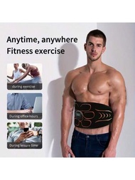終極腹肌鍛造：USB供電智能健身腰帶，具有10種模式-可攜式家用肌肉訓練器和進度跟踪器