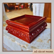 Kệ để bàn thờ cao 6cm đôn bài vị thờ gỗ tự nhiên chạm khắc CNC tinh xảo đôn gỗ vuông đôn bàn thờ