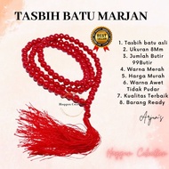TASBIH BATU MARJAN MERAH UKURAN 8MM 99BUTIR ORIGINAL