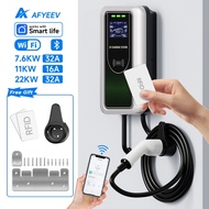 AFYEEV Type2 EV Charger 32A 7.6KW Charging Station Car Charger 11KW 22KW 3Phase EVSE Wallbox APP Blu