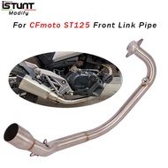 Full System Motorcycle Exhaust Escape Modified Slip On Stainless Steel Front Connect Link Pipe Without Muffler For CFmot