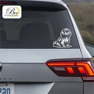 BEE. Cutting Sticker Dog Sitting Car Window Sticker Cute Dog Sign Cool Car Sticker