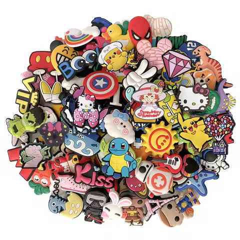 MINISO 30-200PCS Random Mixed Shoe Charms,PVC Shoe Accessory For Crocs, Wristband,Slipper,DIY Access