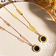 18K Gold Roman Numeral Stainless Steel Necklace Non Tarnish Kwintas Korea Fashion Women Jewellery Ac