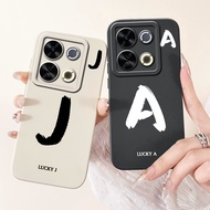 For Itel P65 4G P671L Case Luxury A Z Capital Letters Soft Black White Silicone Shockproof Cover For