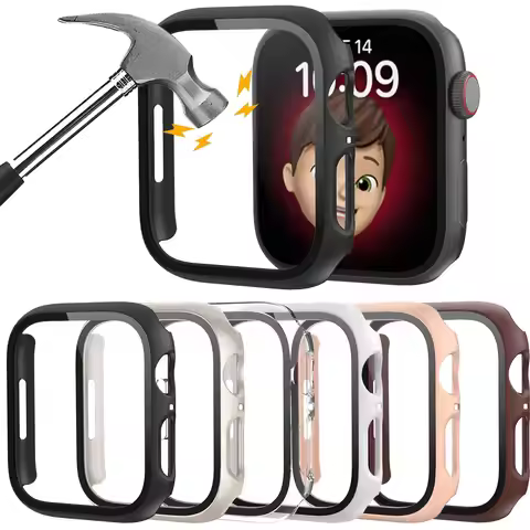 Screen Protector Case for Apple Watch Case 44mm 40mm 41 mm 45mm 42mm 38mm Accessories Glass+Cover iw