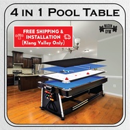 MasonGym™ [FREE Shipping &amp; Installation] Meja Pool Table 4 in1 8ft/7ft Pool billiard American Snooker set meja pingpong