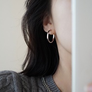 Simple plain circle earrings high-end circle earrings