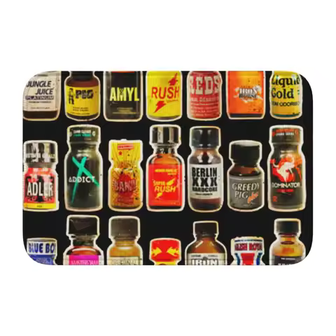 Poppers Bottles Gay Rush Jungle Juice Amyl Inhaler Kitchen Entrance Home Floor Mat Anti-slip Carpet 