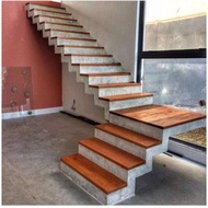 Wooden Stair Wood Plank Steps Staircase Mahogany Shelf