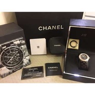 朵莉嚴選~100%保證原廠真品Chanel J12黑色經典精密陶瓷錶 33mm H0682 +超奢華真鑽石錶圈!!....心動價