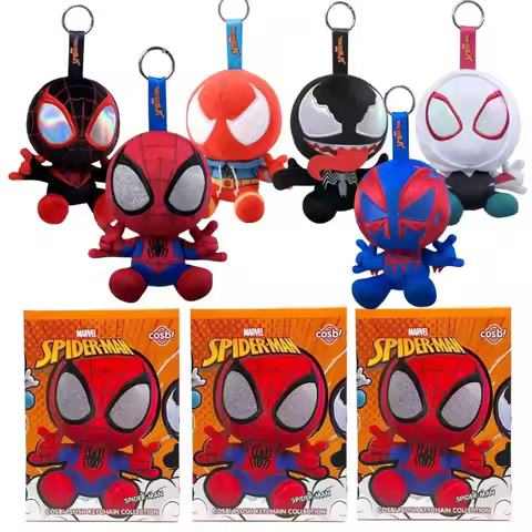 Original Hot toys Marvel Spider Man Cosbi Blind Box Plush Bag Pendant Kawaii Spider Man Surprise Box