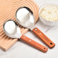 Wooden Handle Stainless Steel Rice Spoon Rice Spoon Casserole Loose Rice Spoon Claypot Rice Spoon Ba