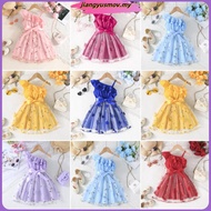 Dress Newborn Baby Girl 2-7Tahun Baju Gaun Budak Perempuan Summer Suspenders Embroidered Tulle Flora