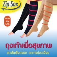 Zipsox ถุงเท้ามีซิป บรรเทาอาการเส้นเลือดขอด ปวดเมื่อย ขา น่องตึง ยืนนาน เดินนาน บำรุงต้นขา มี 2 สี 2 ขนาด