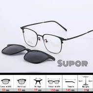 Produk Terbaru Frame Kacamata Pure Titanium 100% Lebar Ff171 Clip On Minus Pria Klip Terlaris